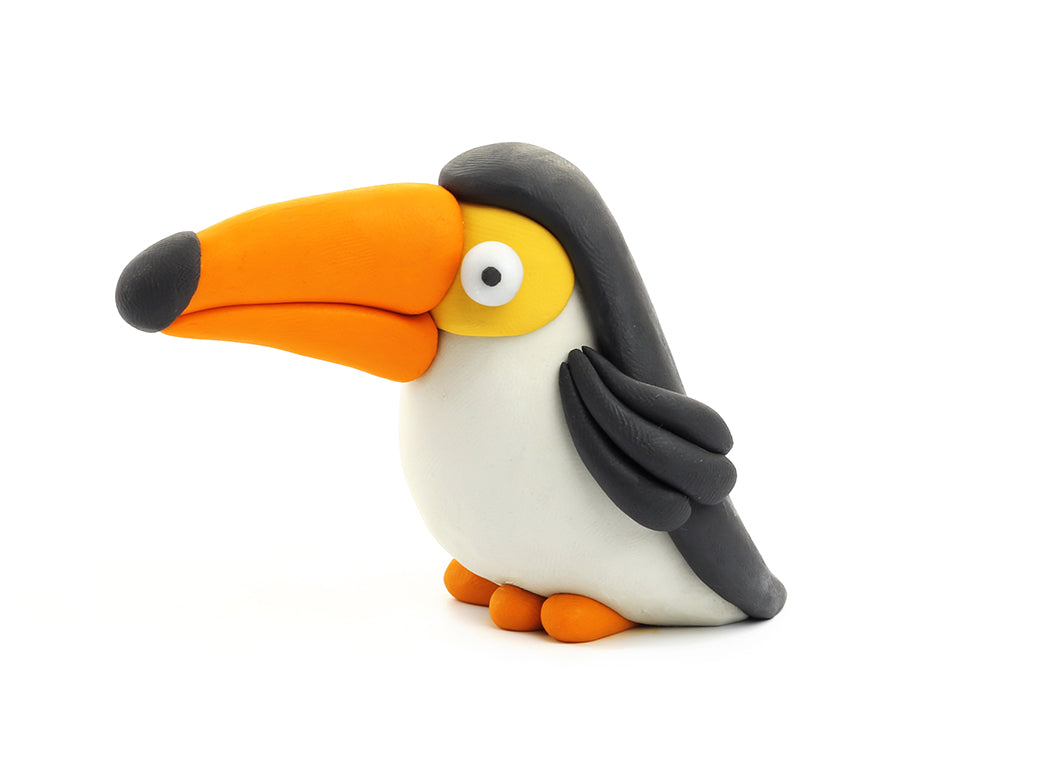 60026 Heyclay - Vögel: Toucan, Pinguin, Pfauen - 6 Dosen