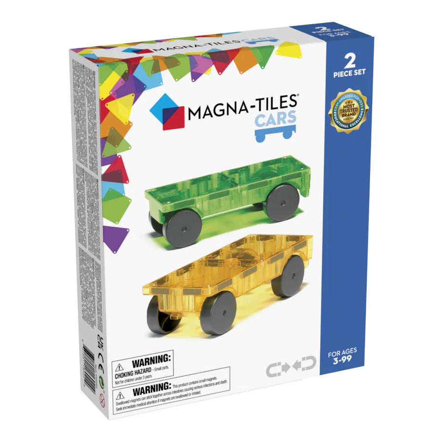 Magna-Tiles®-Autos 2 Stück Expansionset: Grün & Gelb