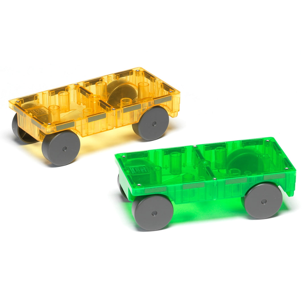 Magna-Tiles®-Autos 2 Stück Expansionset: Grün & Gelb