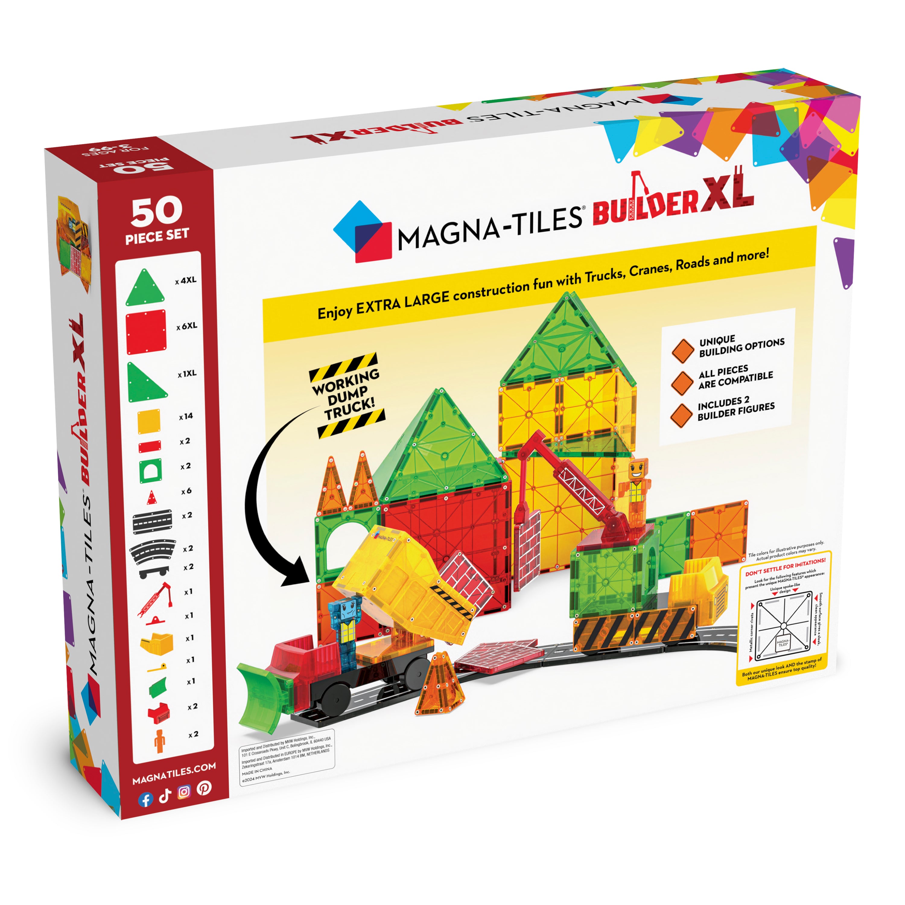 MAGNA-TILES® Builder XL 50 Piece Set