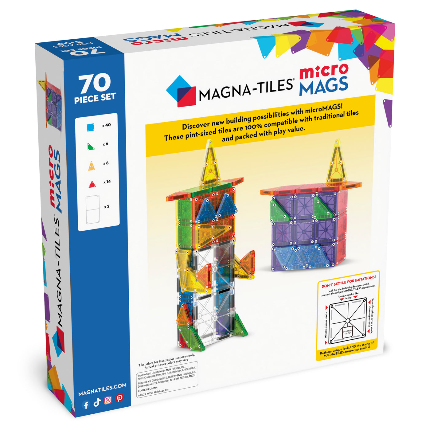 Magna-Tiles® Micro Mags 70 Stück Set