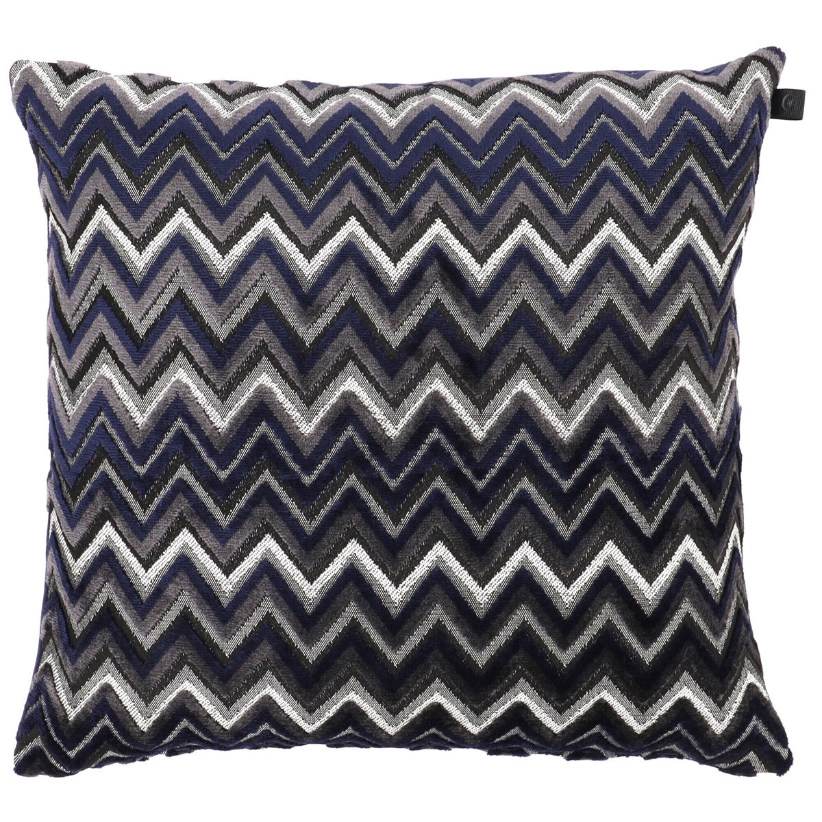 CuddleNest - Velvet kussen blauw - zigzag