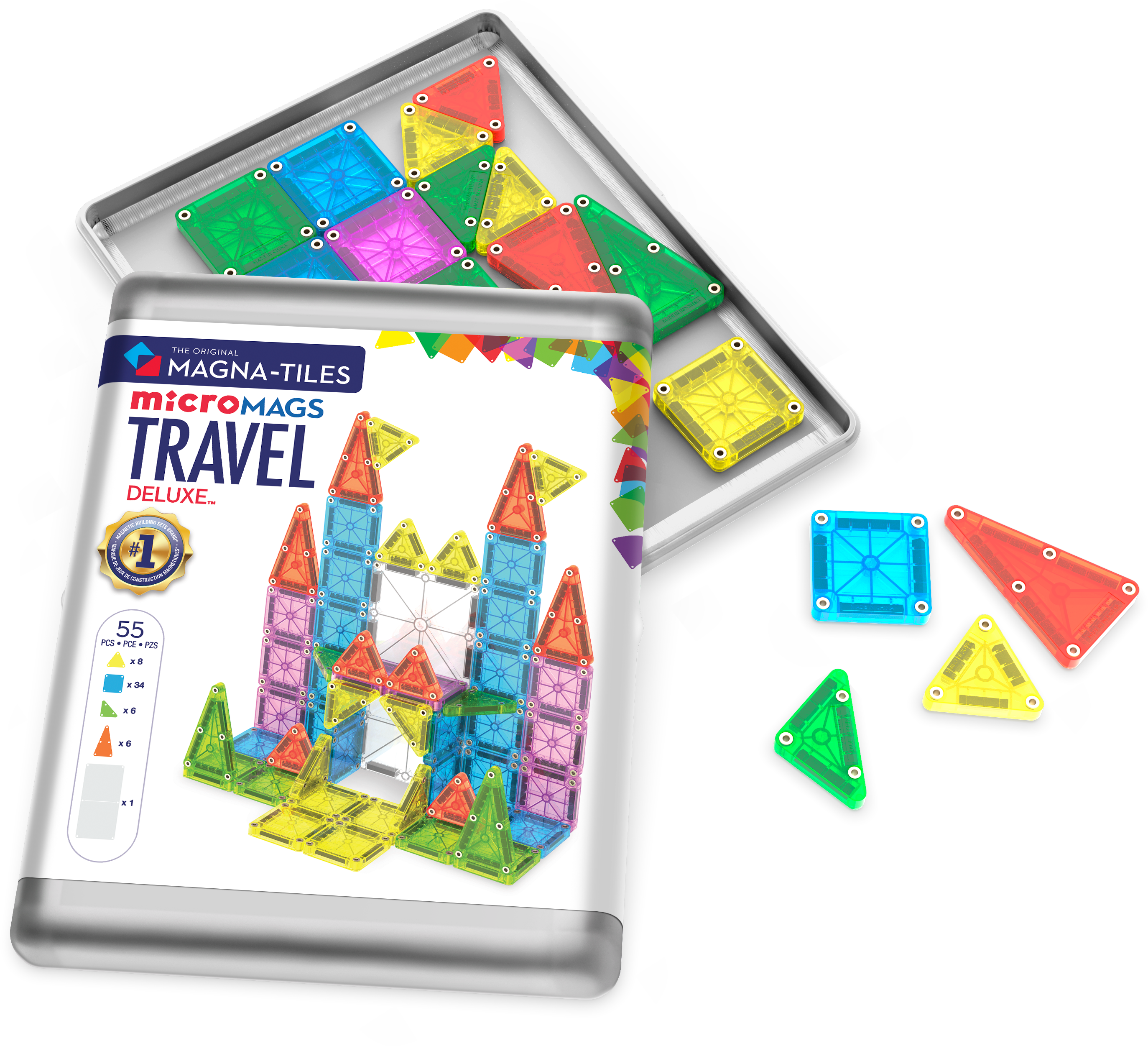MAGNA-TILES - Travel Set Deluxe - 55 piece (NEW COLLECTION 2025)