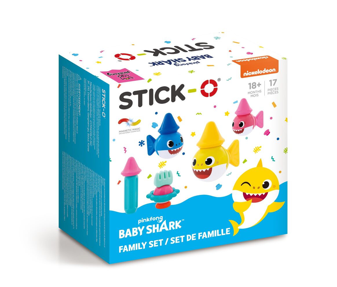 Stick-O - Baby Shark Family Set - 17 stuks