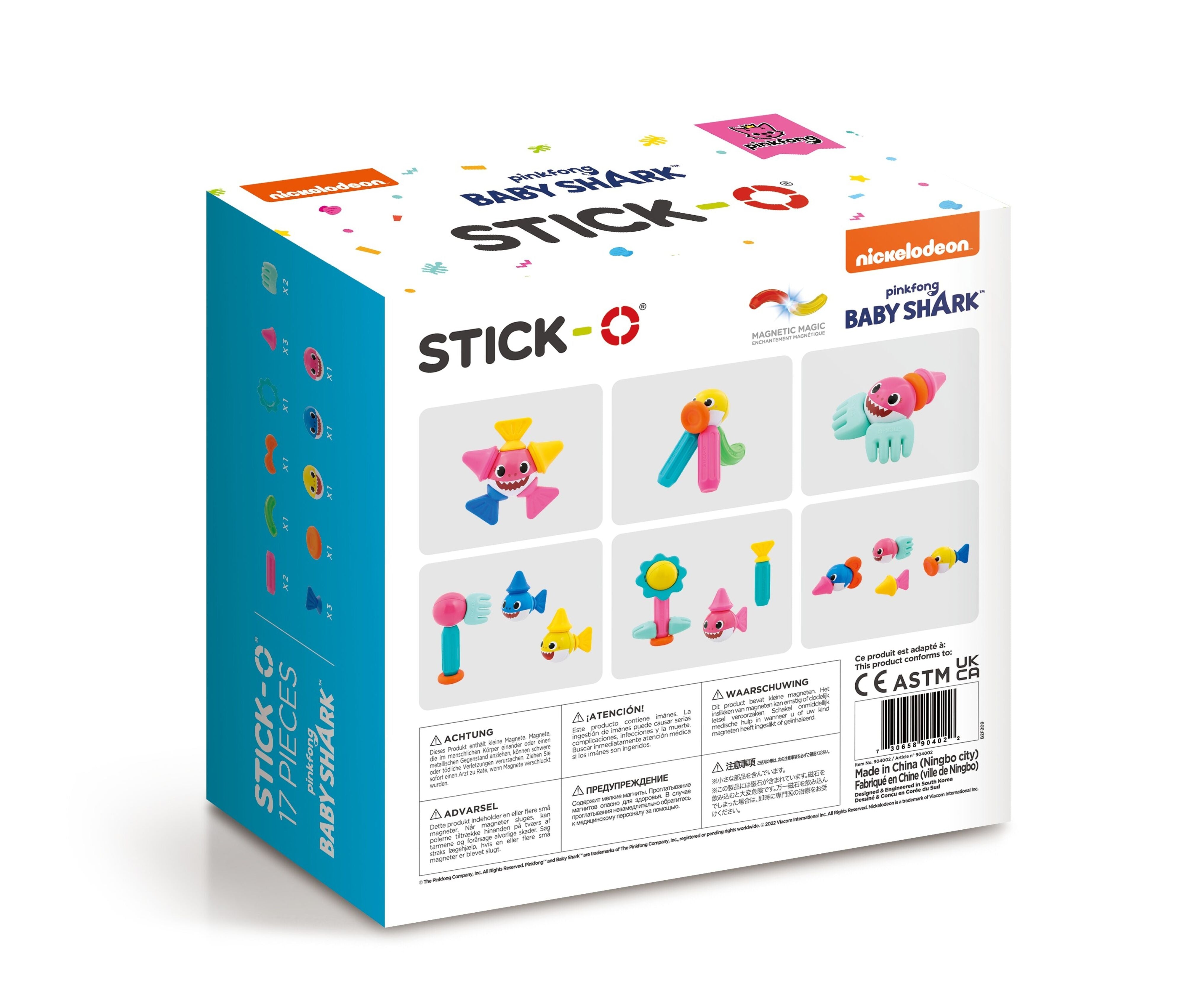 Stick-O - Baby Shark Family Set - 17 stuks