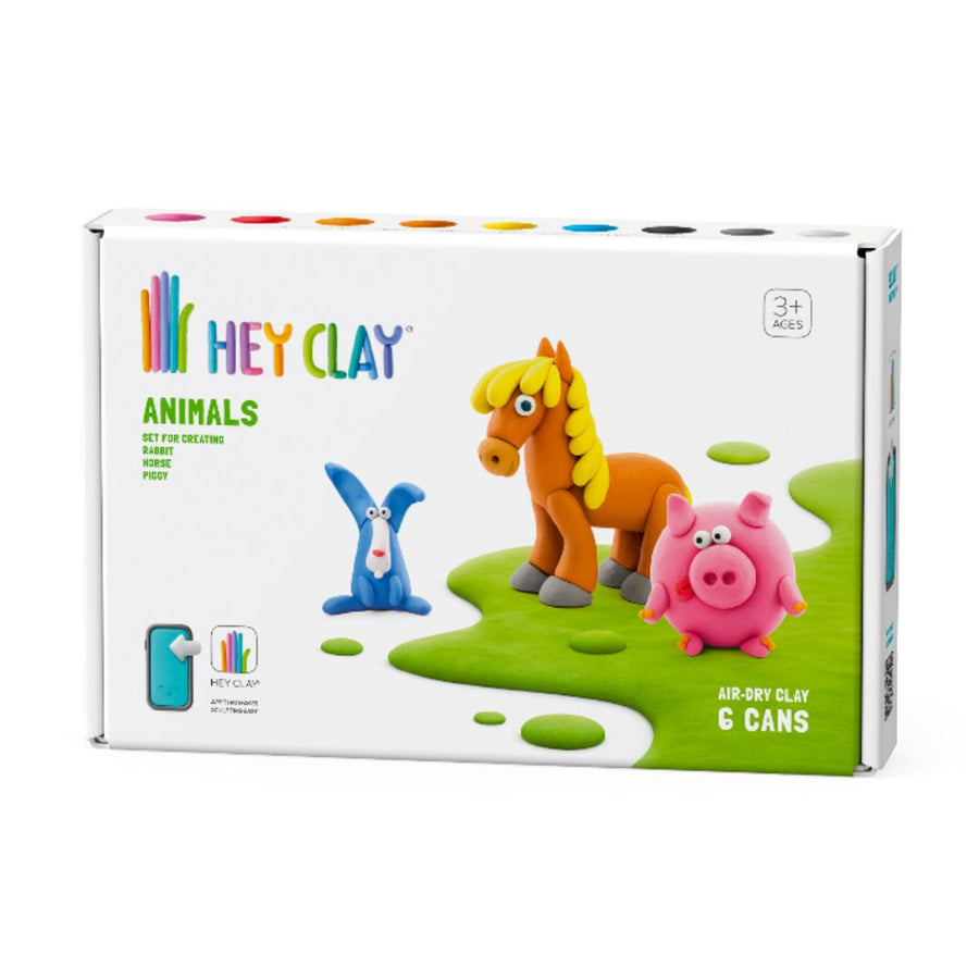 60023 Heyclay - Tiere: Piggy, Pferd, Kaninchen - 6 Dosen