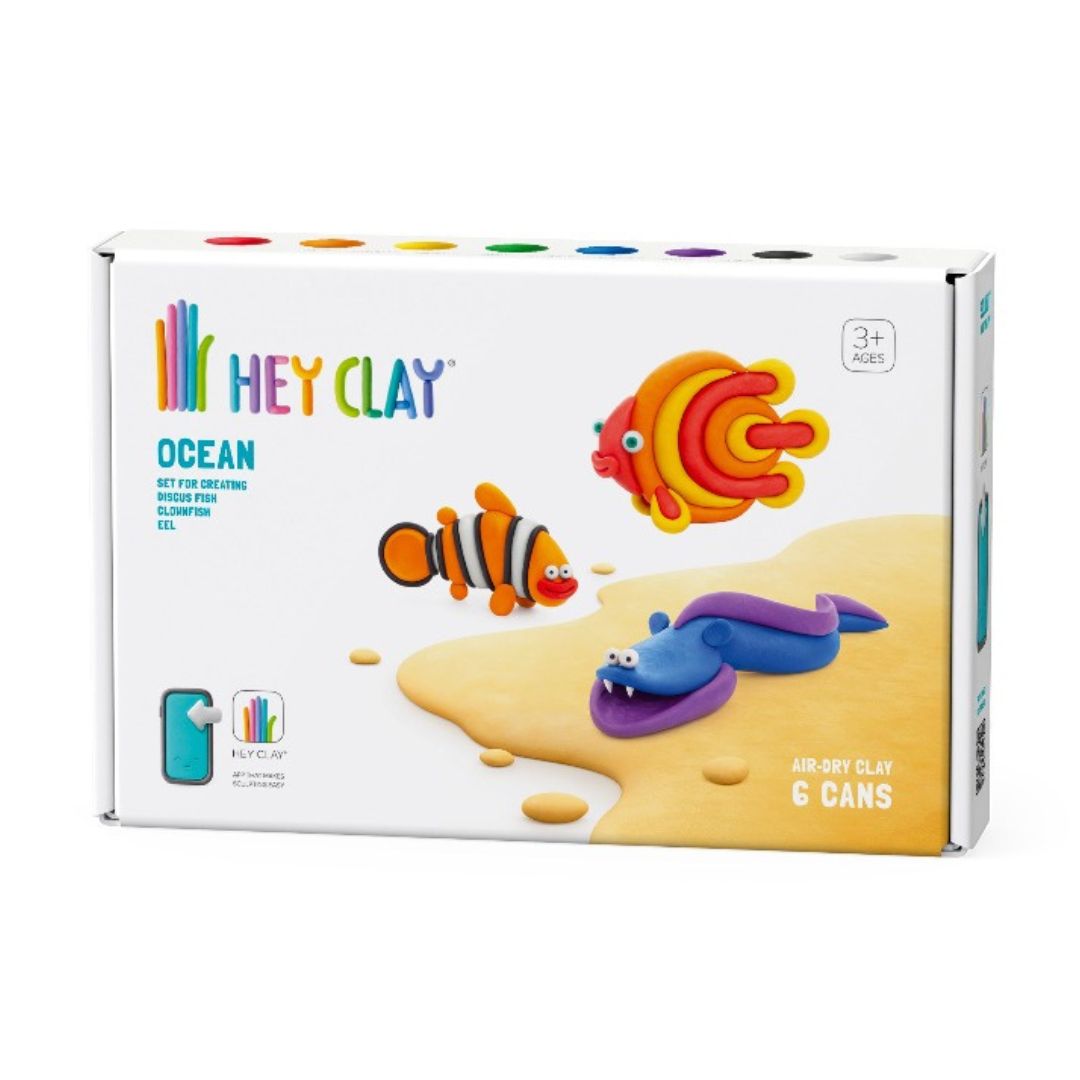 60028 Heyclay - Ozean: Clownfische, Diskusfisch, Aal - 6 Dosen