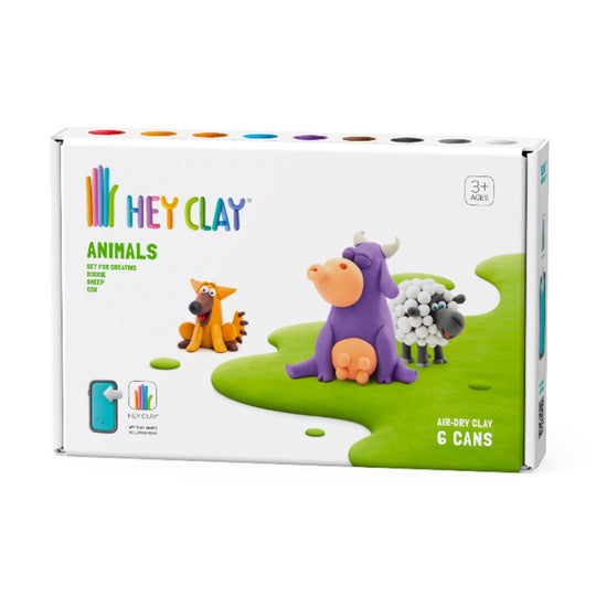 60024 HeyClay - Boederij dieren - Hondje, koe & schaap - 6 cans