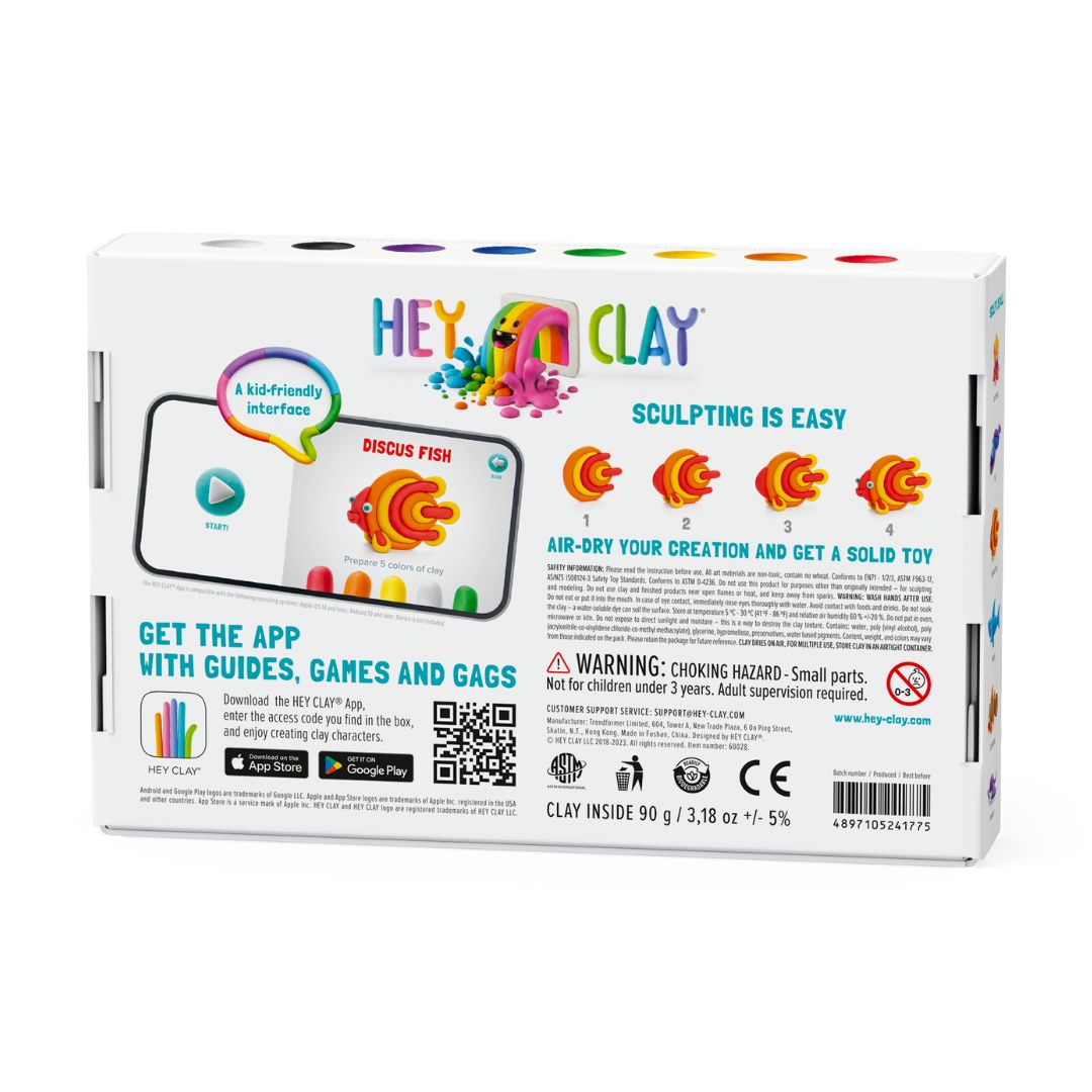 60028 Heyclay - Ozean: Clownfische, Diskusfisch, Aal - 6 Dosen