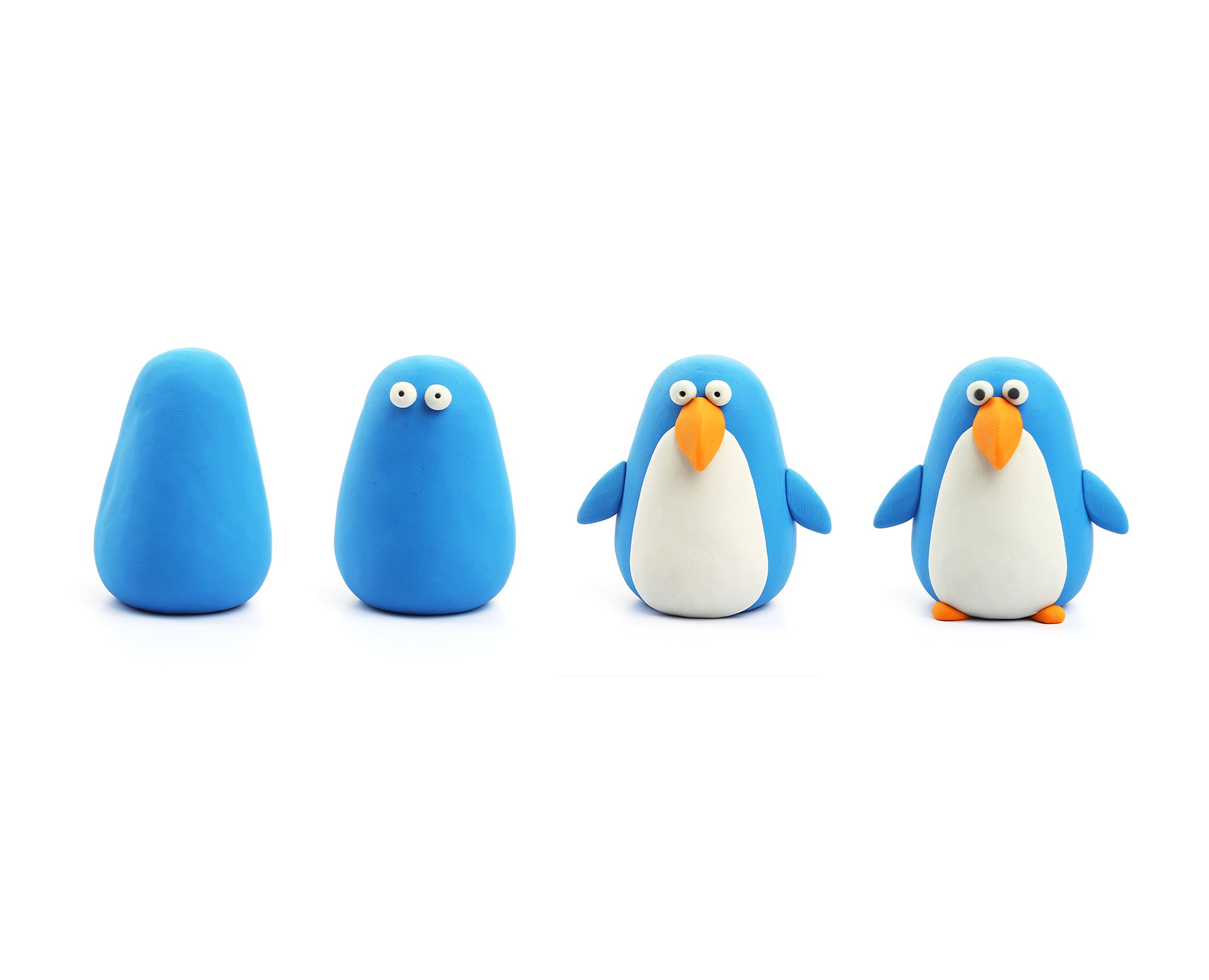 penguin clay toy