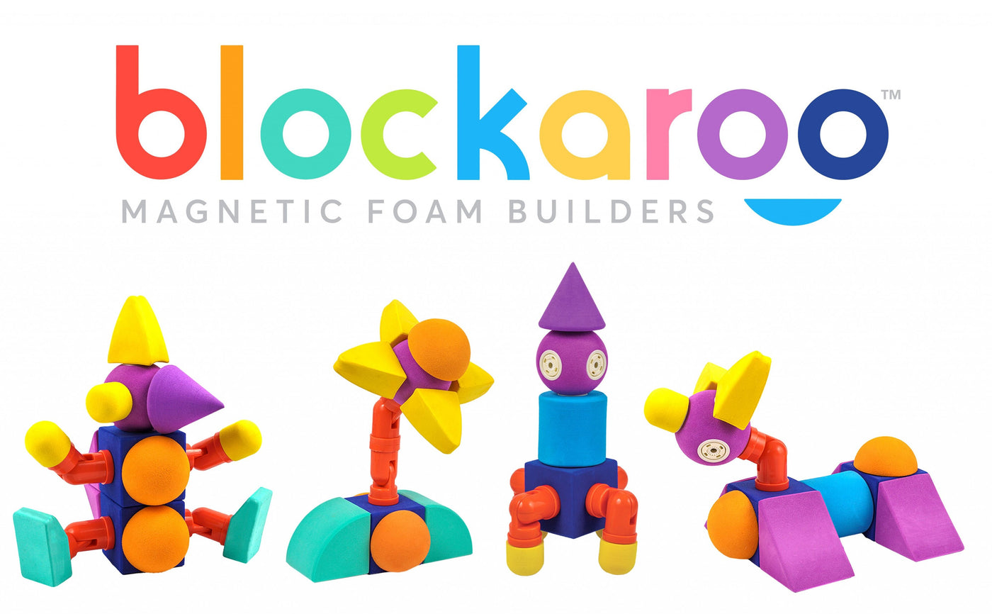 Blockaroo magnetic building blocks in a 50-piece jumbo set for endless construction fun.





