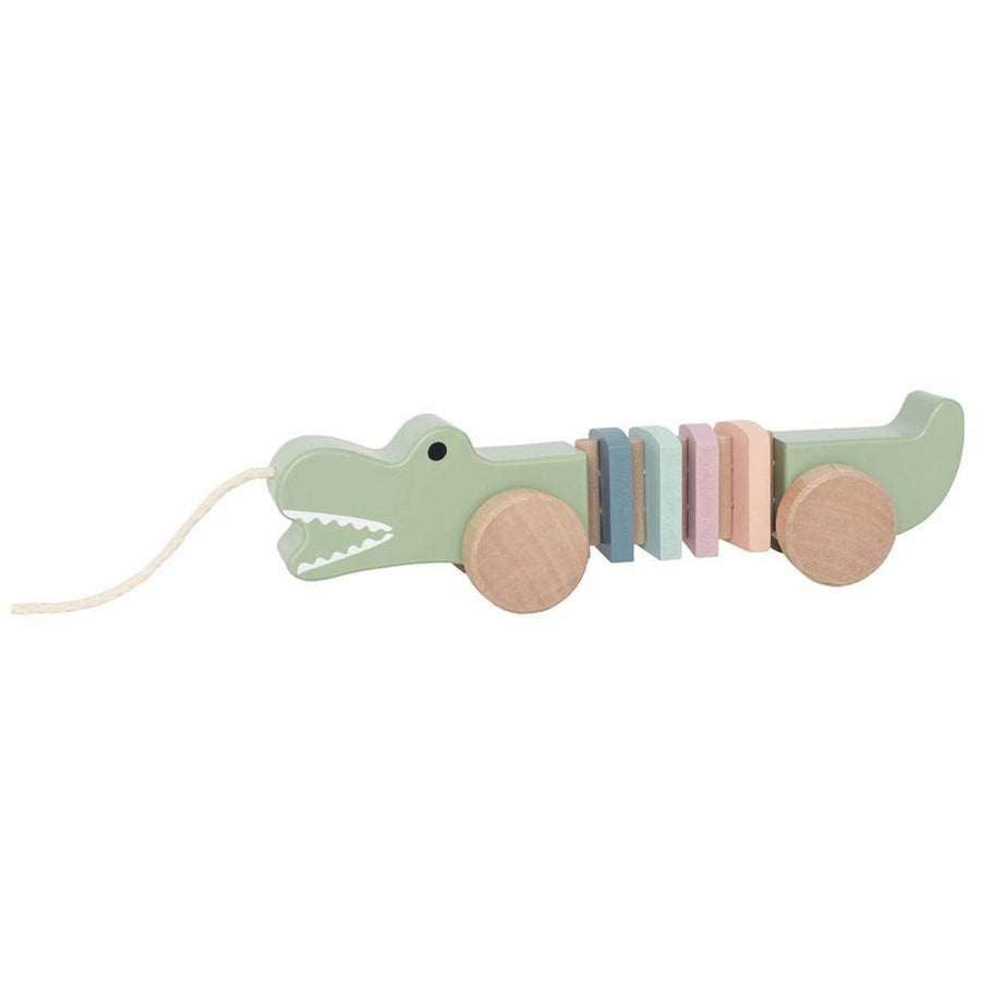 Jabadabado pull-along crocodile toy, perfect for toddlers to encourage movement.
