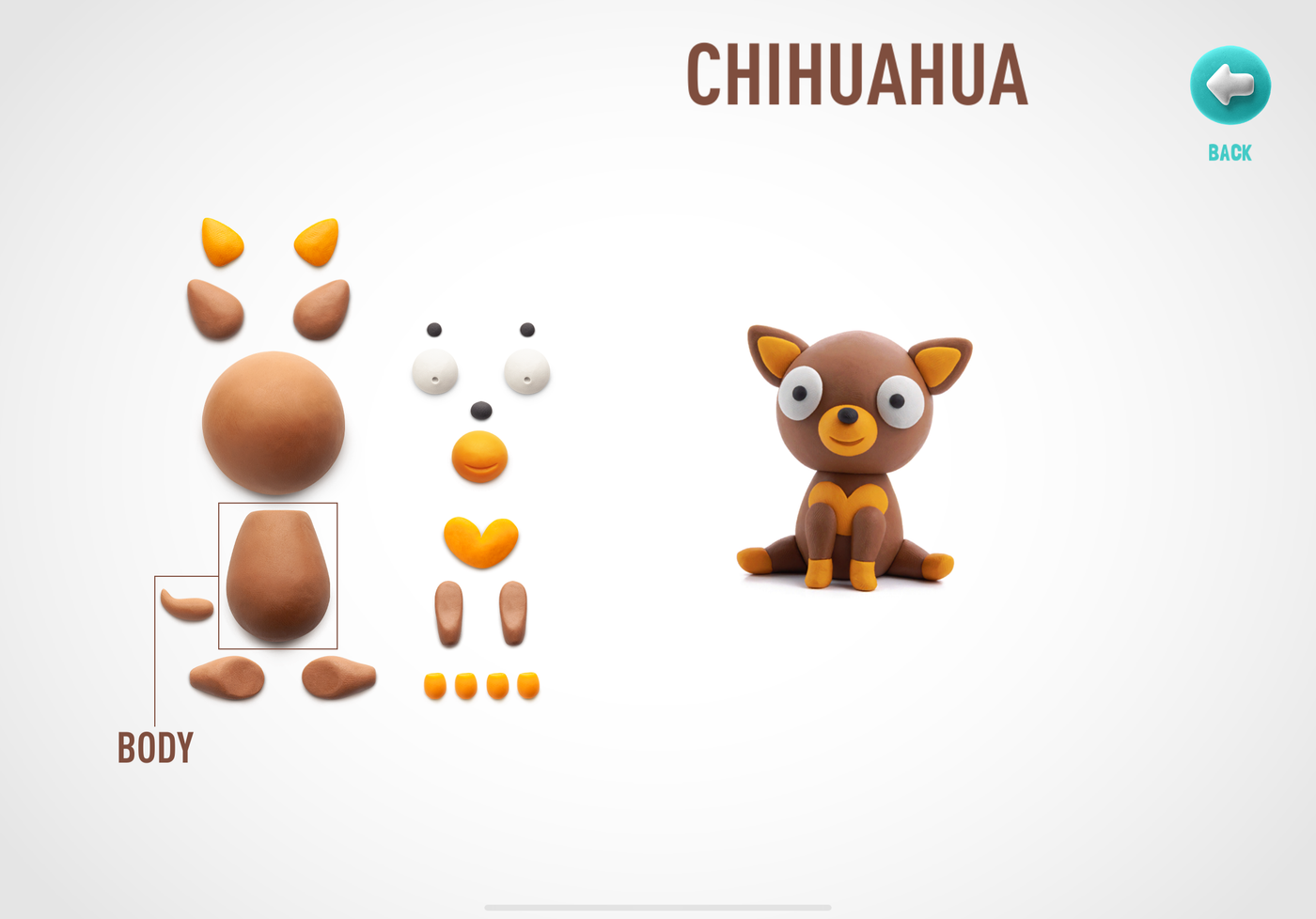 cute chichuahua dog clay toy