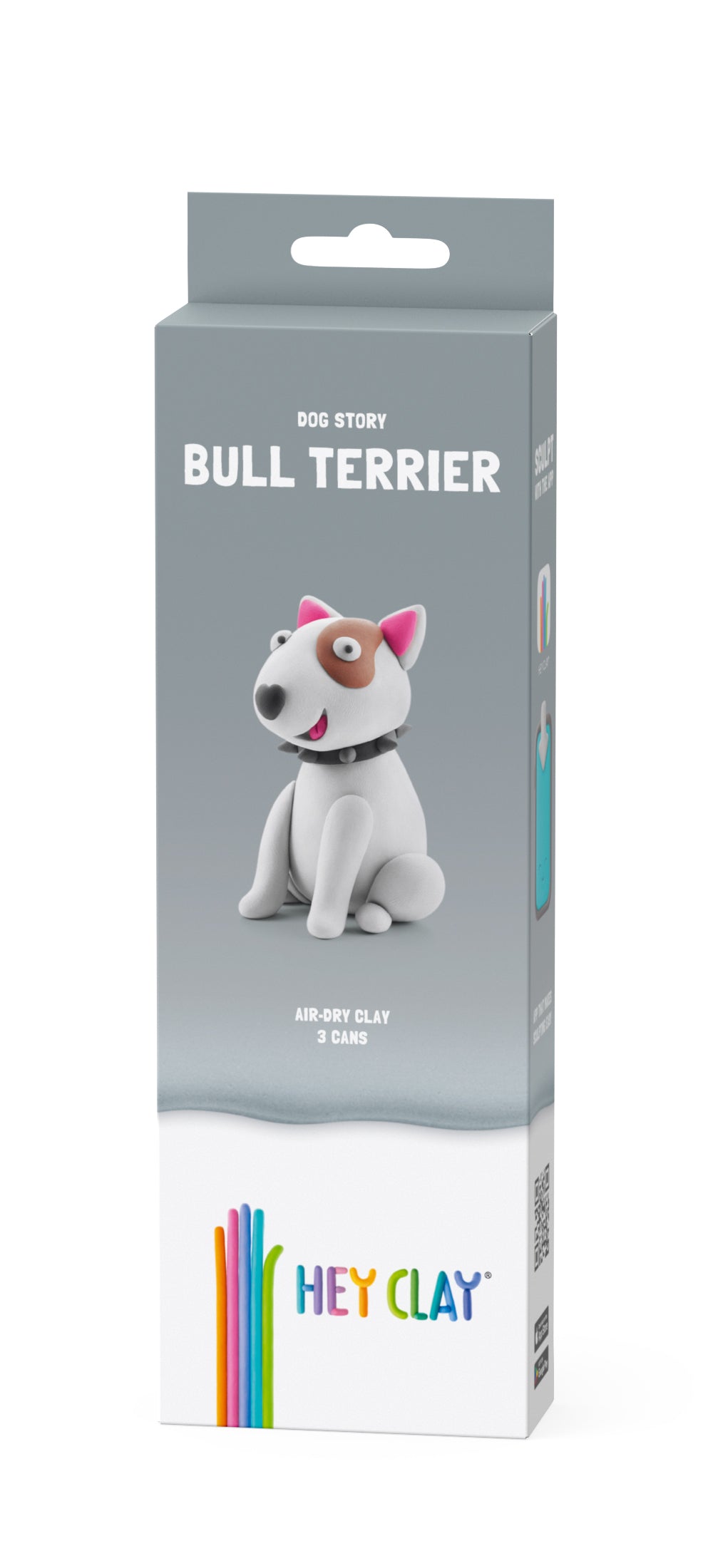 white bull terrier hey clay