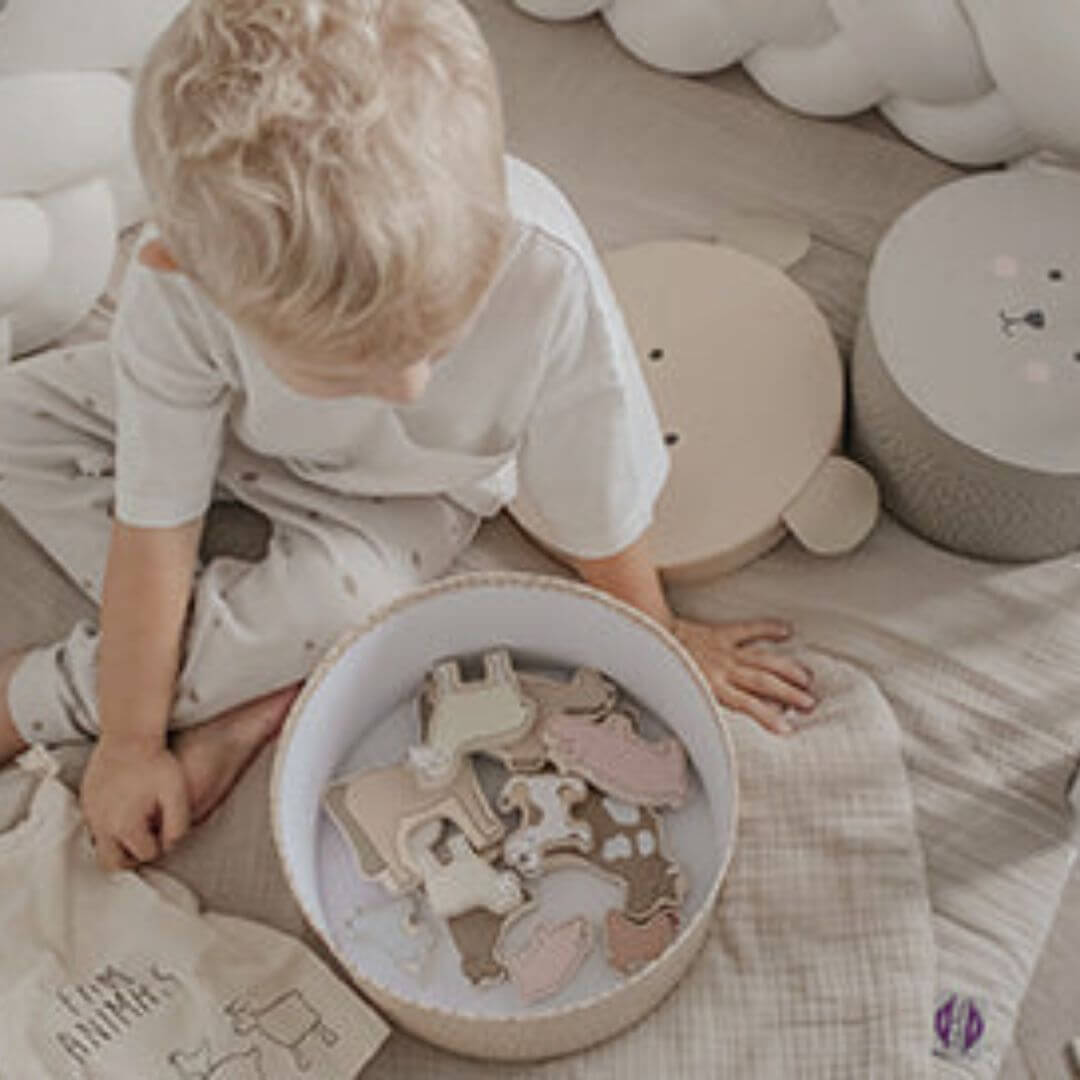 Cute bunny-themed storage box from Jabadabado for tidy rooms.
