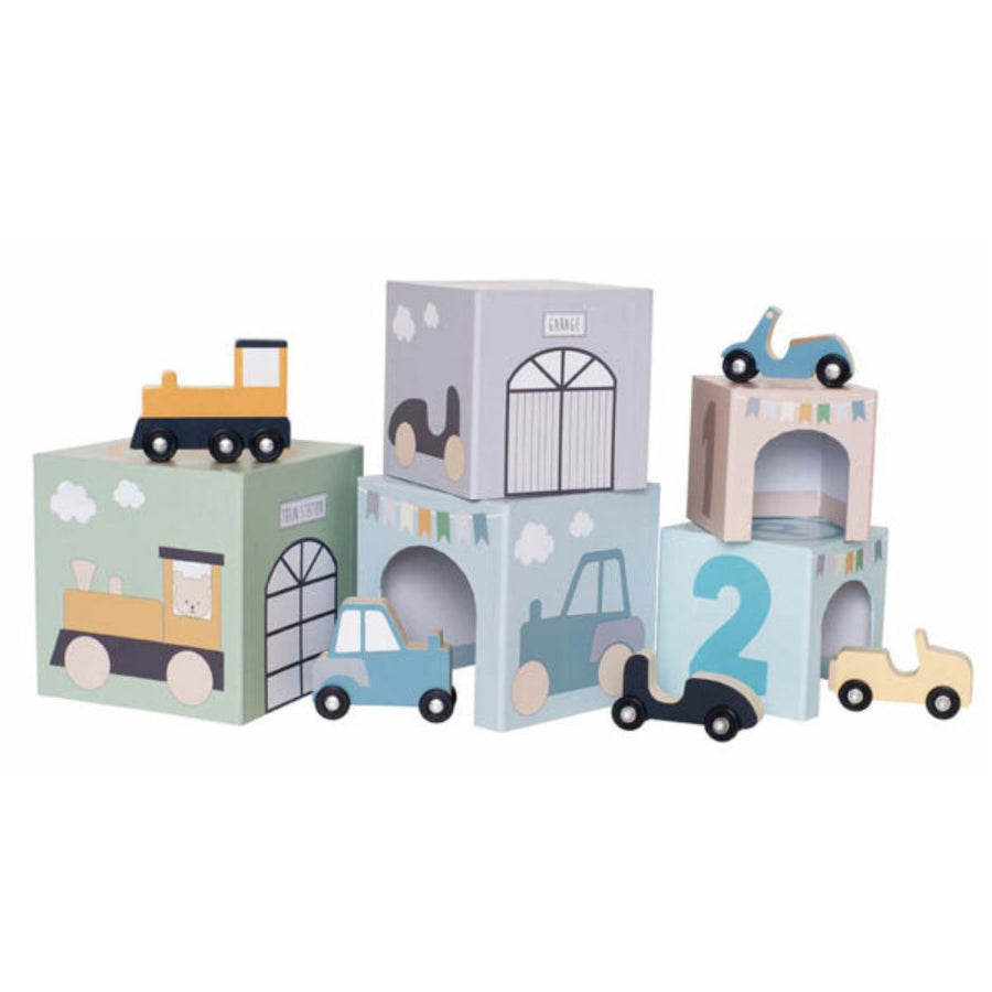 Fun teddy-themed train set with blocks by Jabadabado, ideal for imaginative play.
