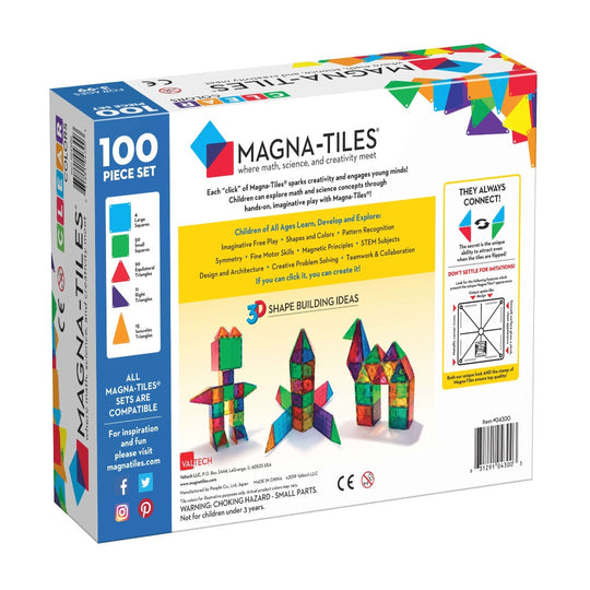 Magna-Tiles® Clear Colors 100-Tiefe-Set