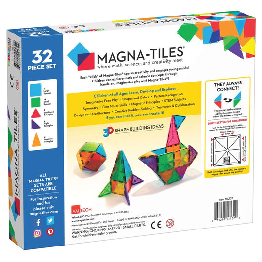 Magna-Tiles® Clear Colors 32 Stück Set