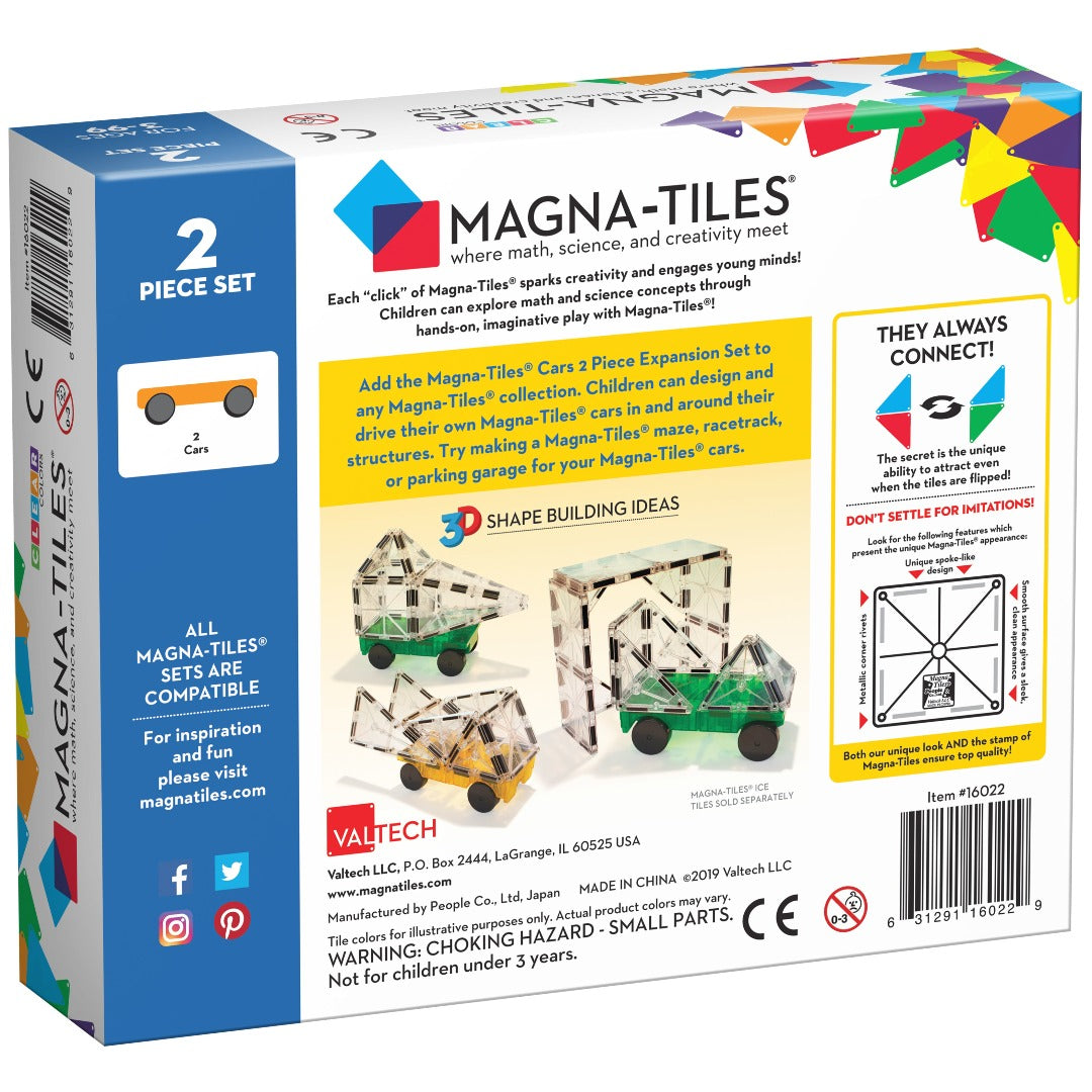 MAGNA-TILES® Cars 2 Piece Expansion Set: Green & Yellow