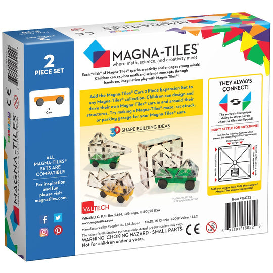 Magna-Tiles®-Autos 2 Stück Expansionset: Grün & Gelb