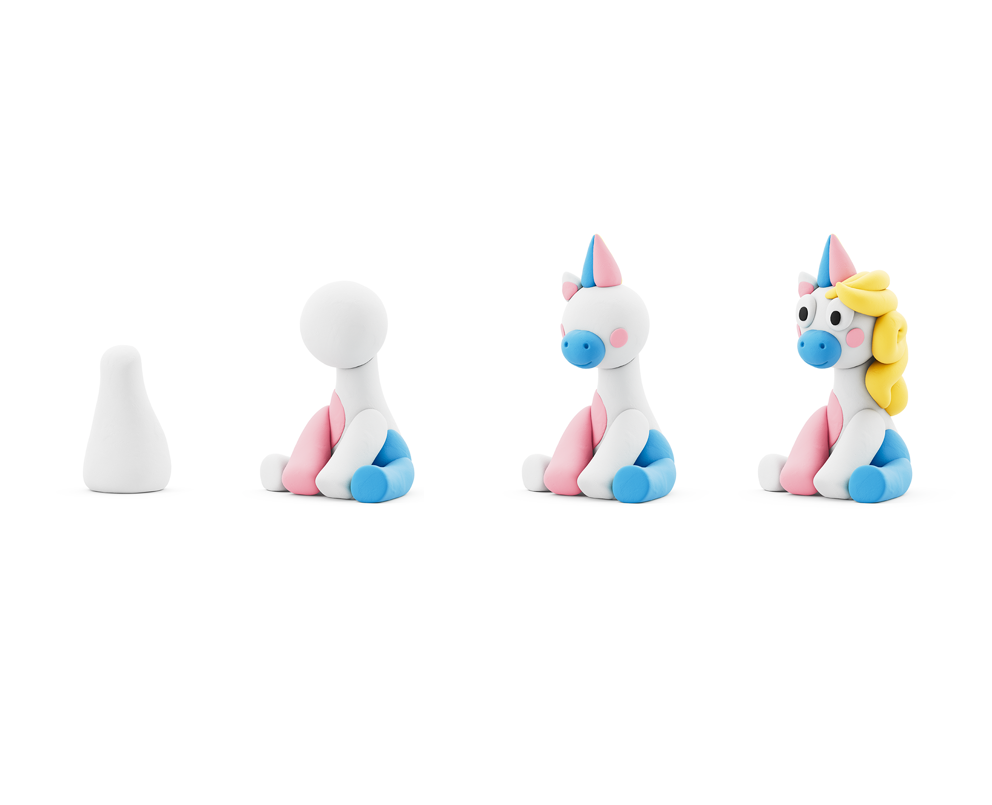 30136 Hey Clay - Regenbogen Einhorn - helly 3 Dosen