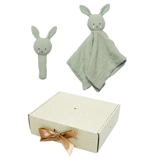 S1026 Jabadabado - Baby cadeau set met rammelaar - groen