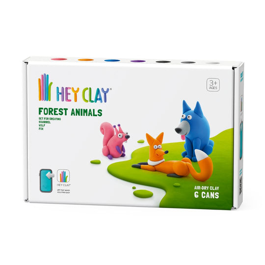 60043 - Hey Clay Forest Tier 6 Dosen - Wolf, Vos, Eekhoorn