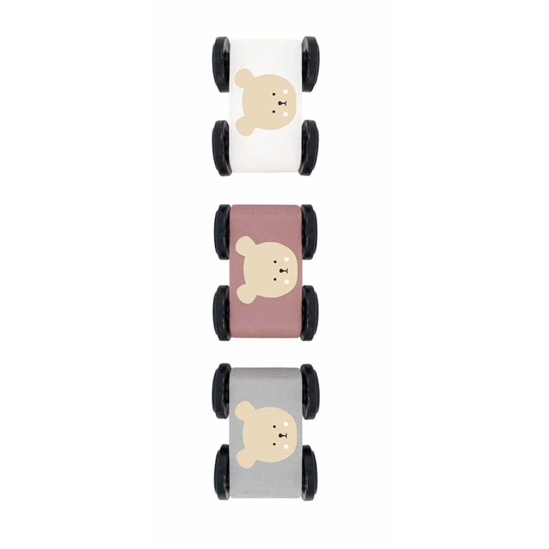 W7184 Jabadabado - Car roller teddy with 3 cars