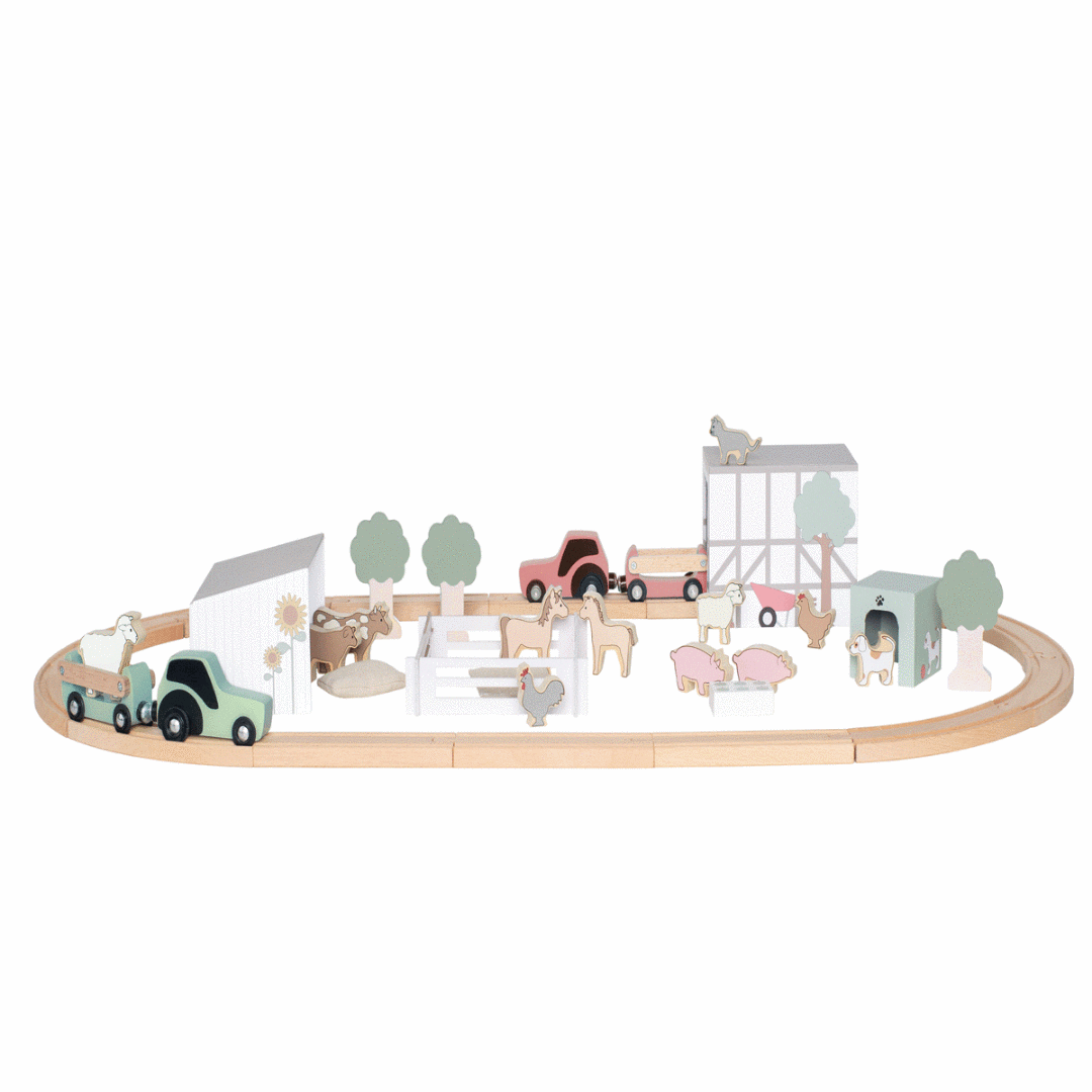 W7232 Jabadabado - Train set farm with animals