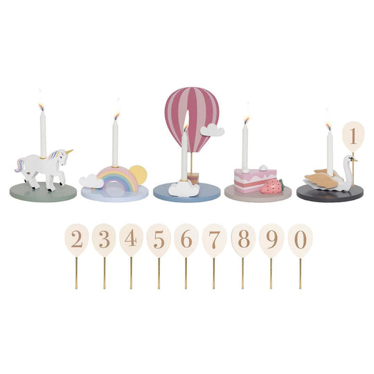 T297 Jabadabado - Birthday decorations, 5 pcs Rainbow