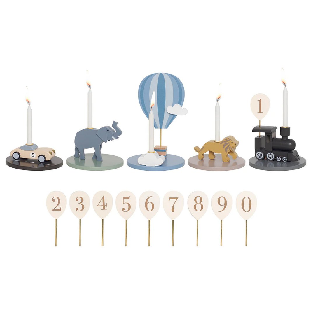 T296 Jabadabado - Birthday decorations, 5 pcs Train