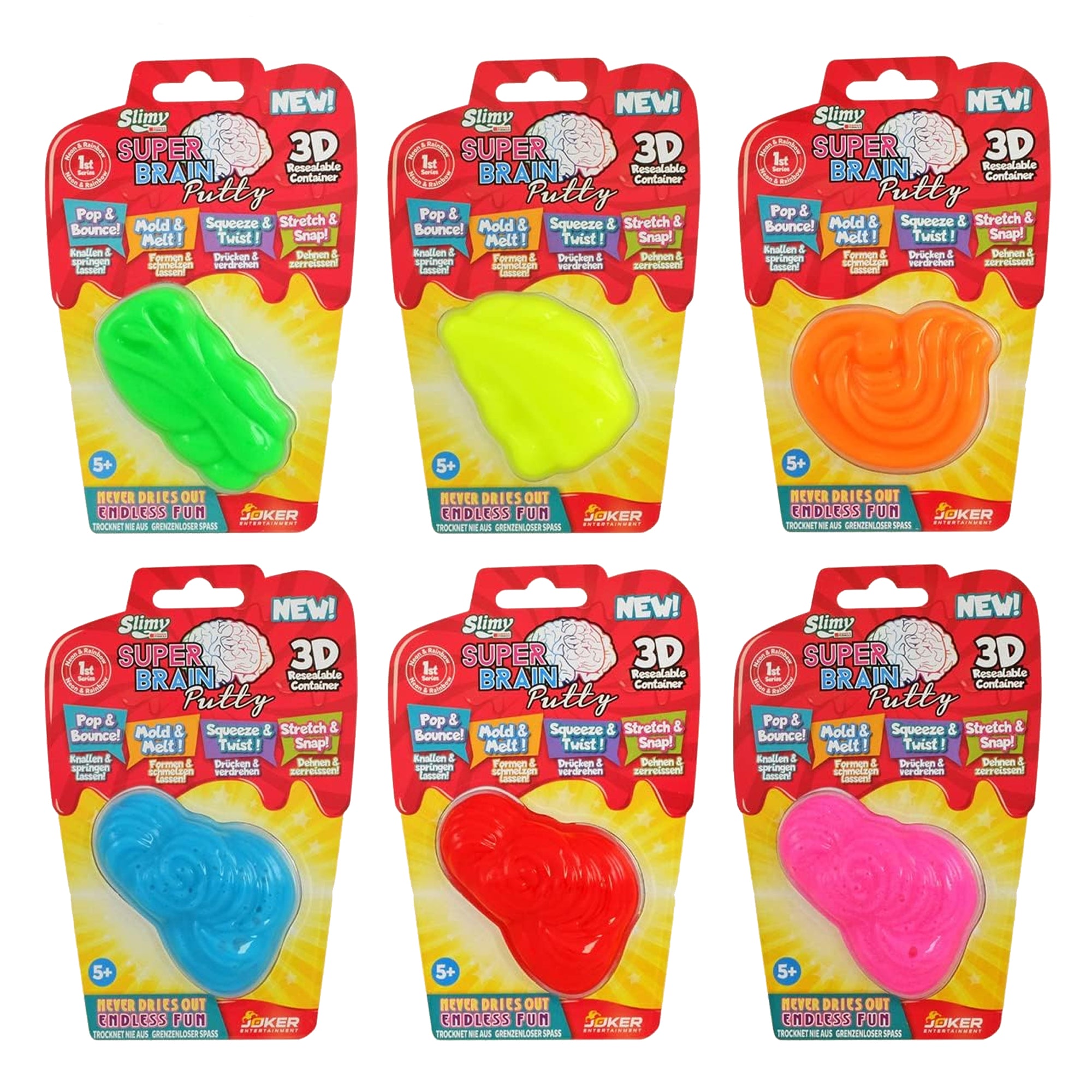 Slimy - 34290 Super Brain Putty - Regenboog & Neon